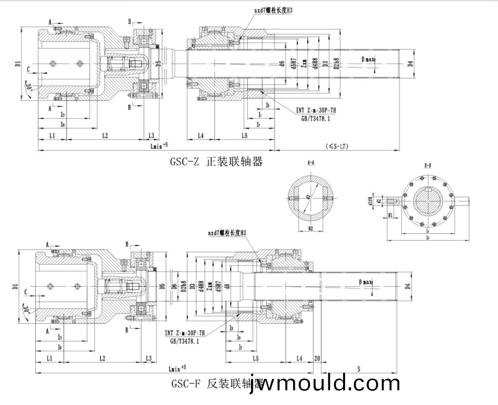 GSC  型貫穿式(shi)鼓(gu)形齒式聯(lián)軸器